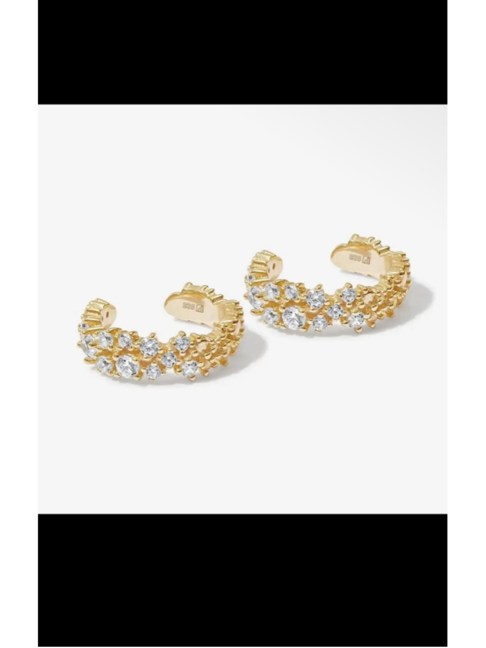 Adornmonde Kree Crystal Ear Cuffs in 14kt Gold-plated Silver